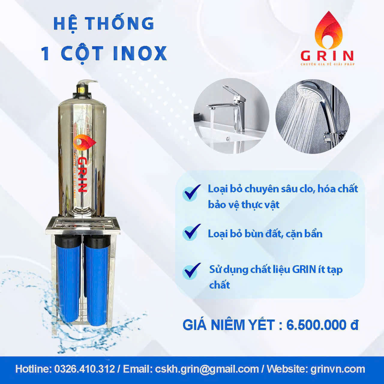 Hệ thống 1 cột Inox