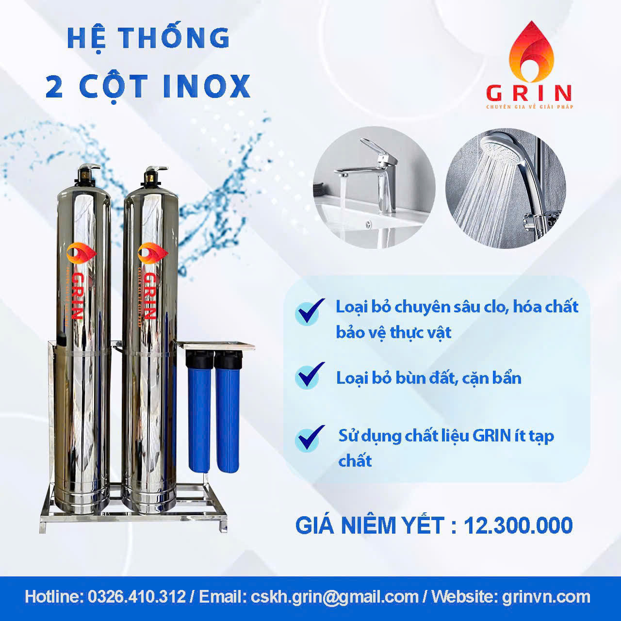 Hệ thống 2 cột Inox