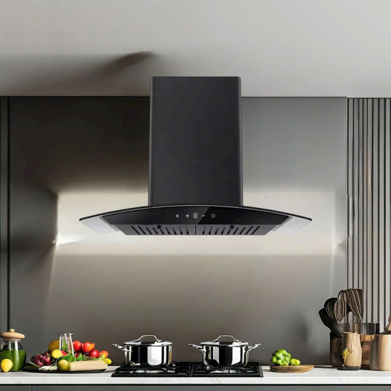 Máy hút mùi cảm ứng kính cong GR02